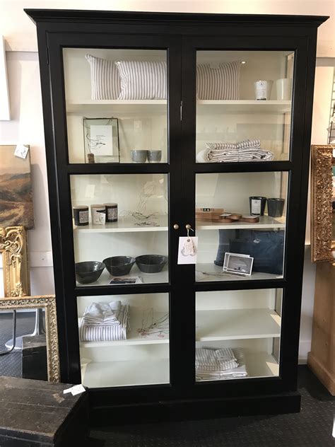 tinted black glass display cabinet